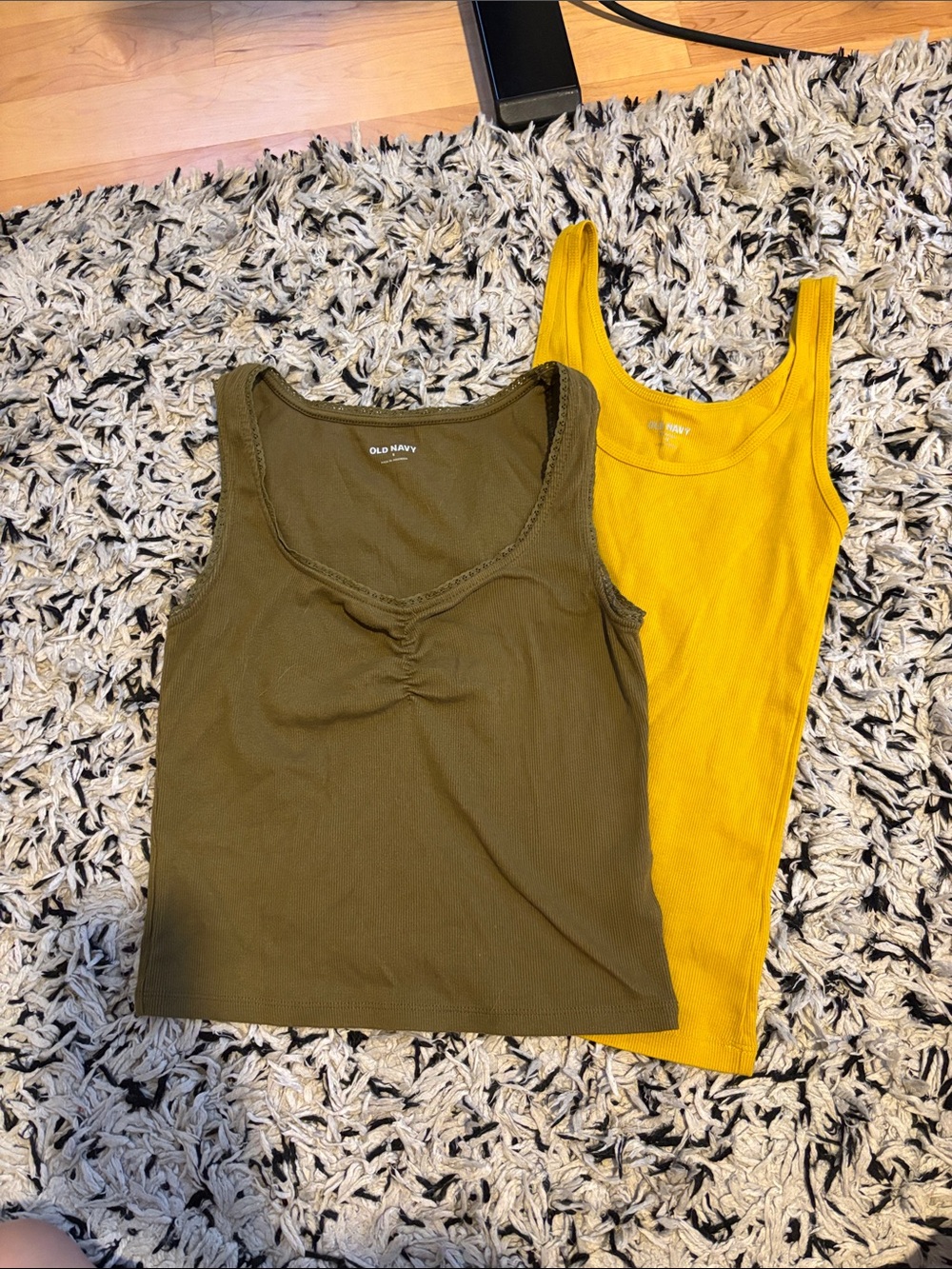 Old Navy Olive Green & Mustard Yellow Tank Tops Duo